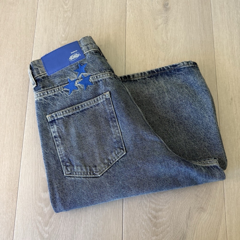 Scuffers Jumbo Blue Jeans Unisex EU 34 Oversize Baggy Streetwear Worldwide Star